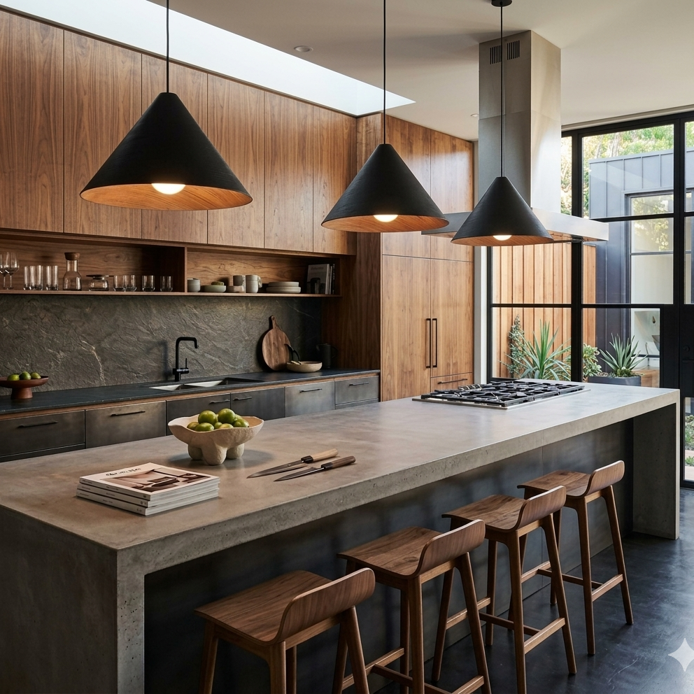 Basswood Black Pendant
