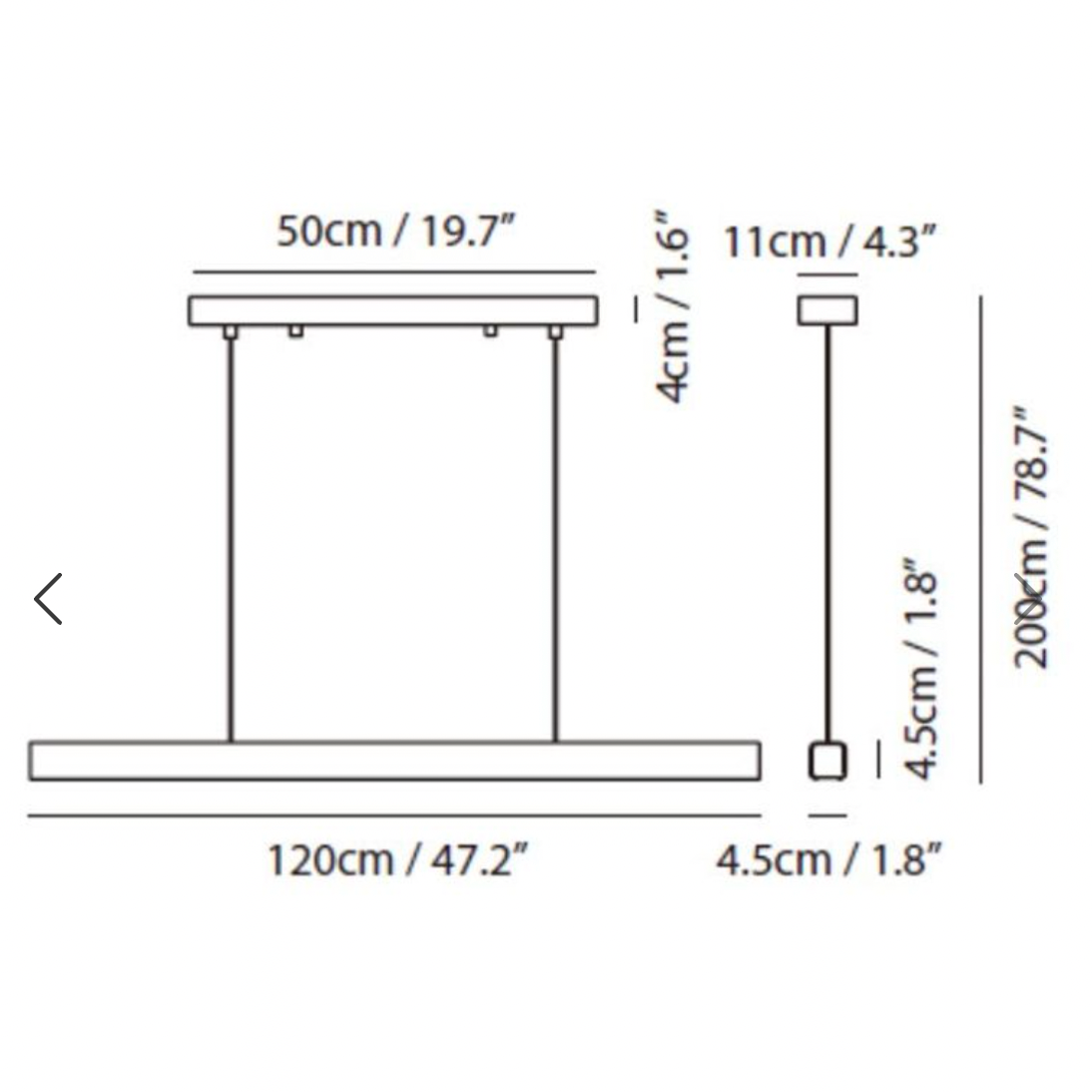 Mumu Black 1200 LED Pendant light